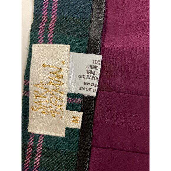 Vintage Sara Berman Plaid Tartan Kilt Skirt M - Picture 9 of 10
